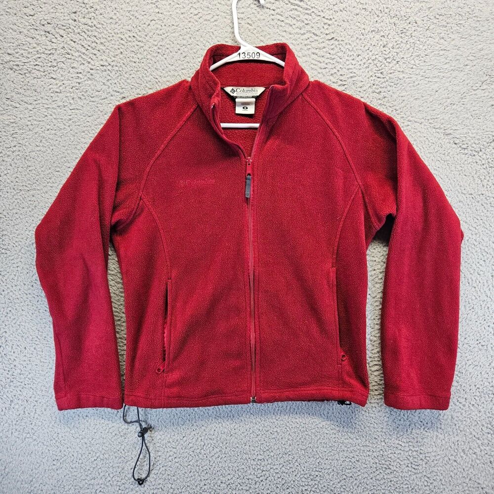 Columbia Jacket Womens Size Medium Red Fleece Full Zip